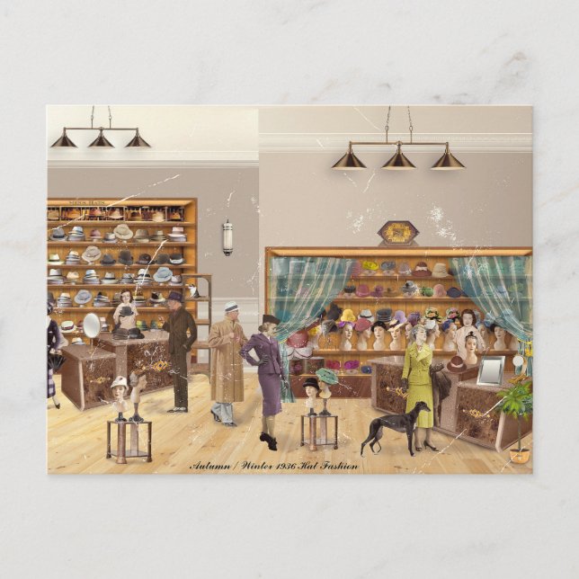Cartão Postal Postal Autumn - Winter Fashion, 1934 (Frente)