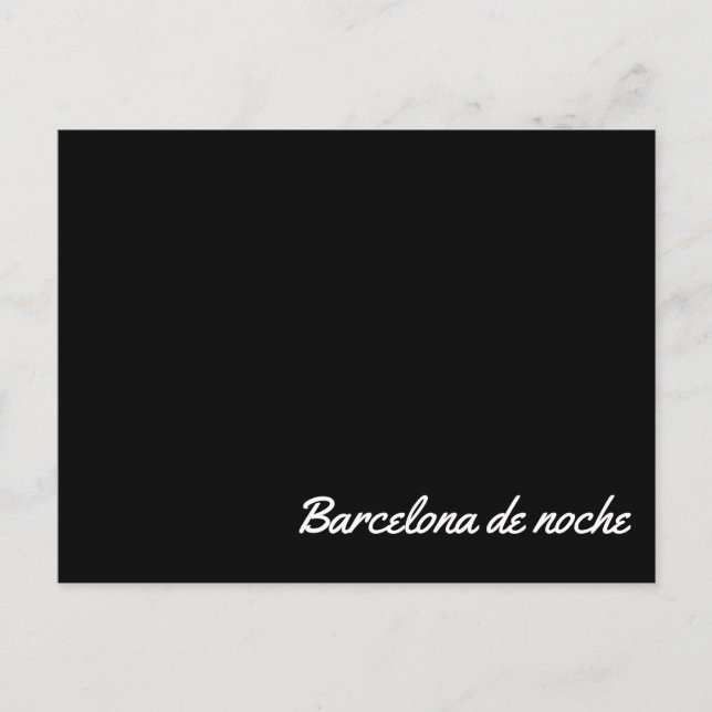 Cartão Postal Postal Barcelona de noche (Frente)