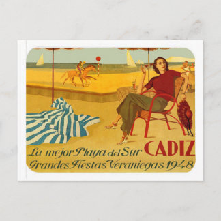 Cartão Postal Postal Cadiz Vintage Andalucia por meio de Cartas