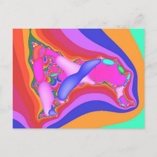 Cartão Postal postal com fractal parecendo mulher