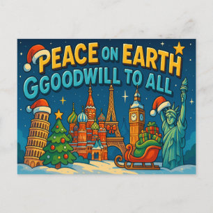 Cartão Postal Postal de Festas de Fim de Ano