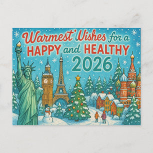 Cartão Postal Postal de Festas de Fim de Ano