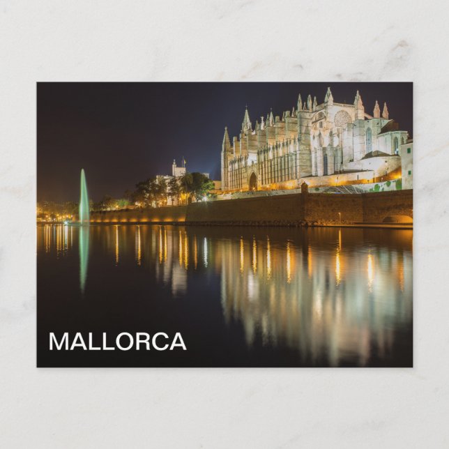 Cartão Postal postal de la Catedral de Palma de Mallorca (Frente)