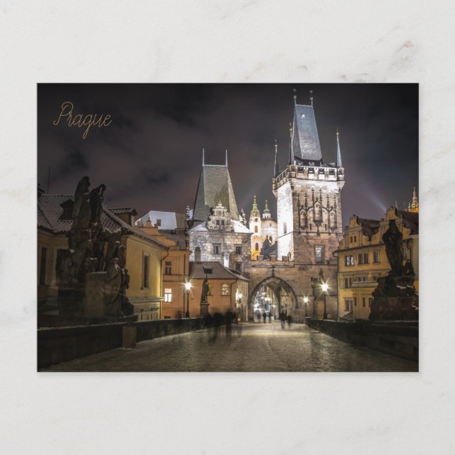 Cartão Postal postal de la ciudad de Praga en República Checa (Frente)