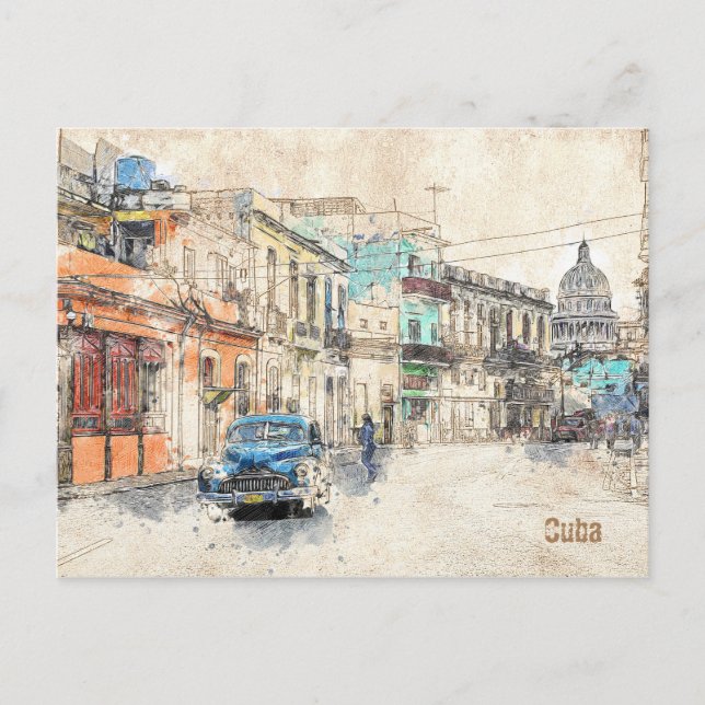 Cartão Postal postal de La Habana, Cuba (Frente)