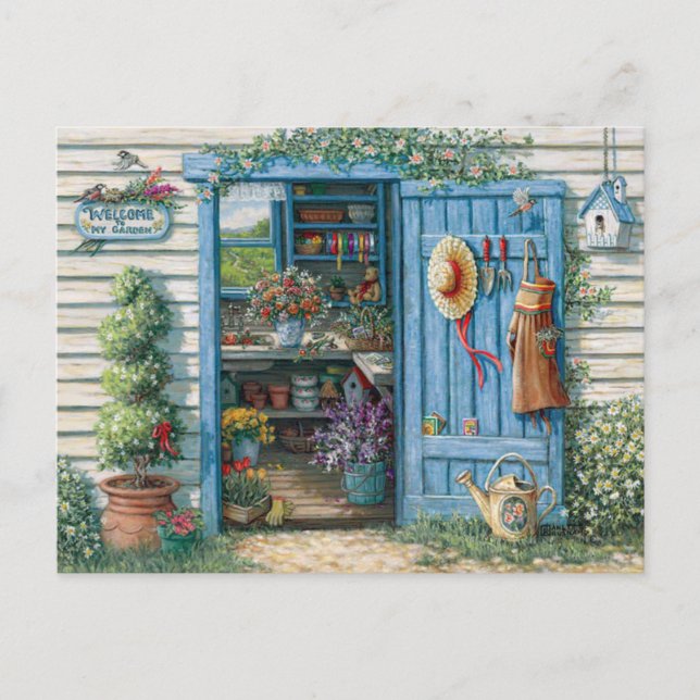 Cartão Postal Postal de macetas d y Flores (Frente)