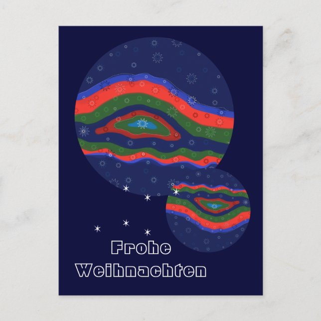 Cartão Postal Postal de natal. Estrelas de luzir (Frente)