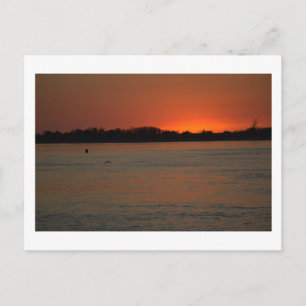 Cartão Postal Postal de paisagem aquática do oceano ao pôr do so