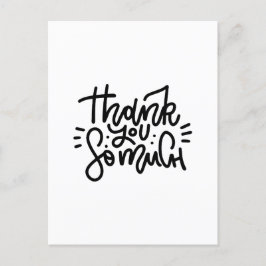 Cartão Postal Postal de Tipografia de Agradecimento