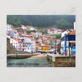 Cartão Postal postal del pueblo de Cudillero, nas Astúrias