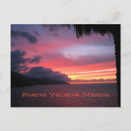 Cartão Postal postal do pôr do sol em Puerto Vallarta, México