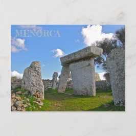Cartão Postal postal dos talaiots na ilha de Menorca