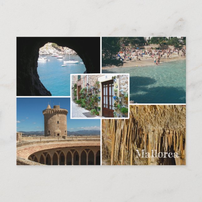 Cartão Postal postal fotomontaje de Mallorca - Maiorca (Frente)