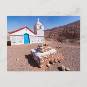 Cartão Postal Postal, Iglesia San Isidro, Atacama, Chile