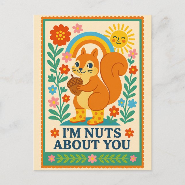 Cartão Postal Postal I'm nuts about you Ardilla (Frente)