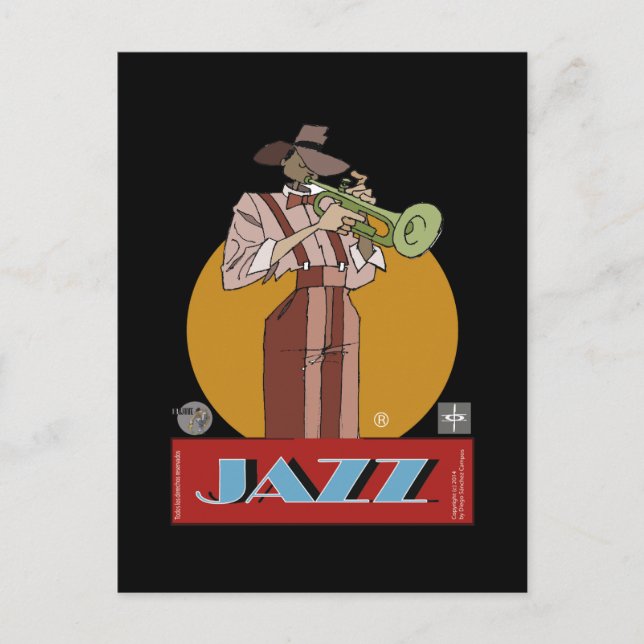 Cartão Postal Postal - Jazz Dibujante (Frente)