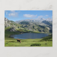 postal Lagos de Covadonga en Asturias, Espanha
