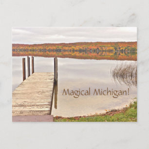 Cartão Postal postal/"Michigan Mágica"/Limão Lake/Caneta Leela