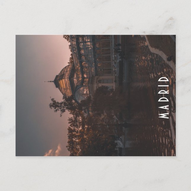 Cartão Postal Postal Palacio de cristal Retiro madrid (Frente)