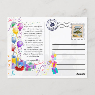 Cartão Postal postal para saludo de cumpleaños