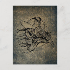 CARTÃO POSTAL POSTAL SKULL MUSIC