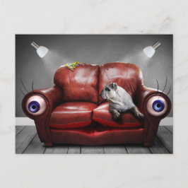 CARTÃO POSTAL POSTAL SURREALISTA AMIGO PERRO