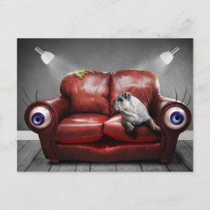 CARTÃO POSTAL POSTAL SURREALISTA AMIGO PERRO