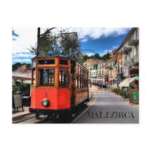 postal tren de Soller en la isla de Mallorca