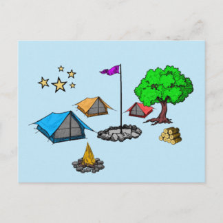 Cartão Postal Postcard Camping