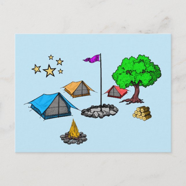 Cartão Postal Postcard Camping (Frente)
