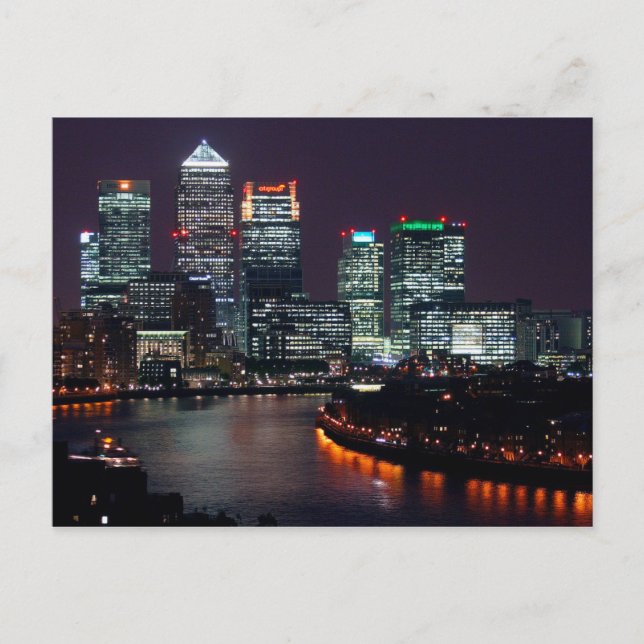 Cartão Postal Postcard Canary Wharf, London Reino Unido (Frente)