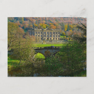 Cartão Postal Postcard Chatsworth House and Bridge, Inglaterra