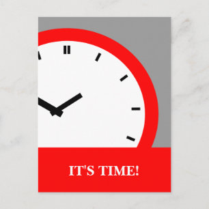 Cartão Postal Postcard Clock Face Time Appointment Reminder