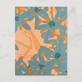 Cartão Postal Postcard Contemporary Leaf Design in Peach