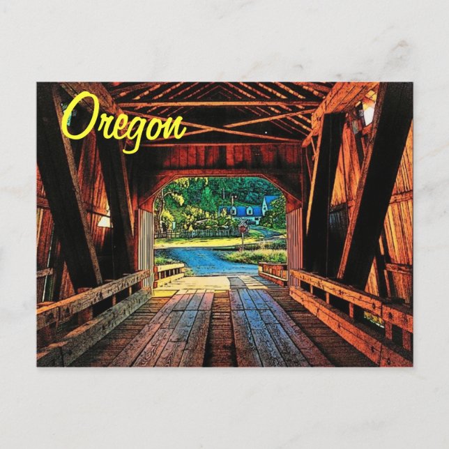 Cartão Postal Postcard da ponte Oregon (Frente)