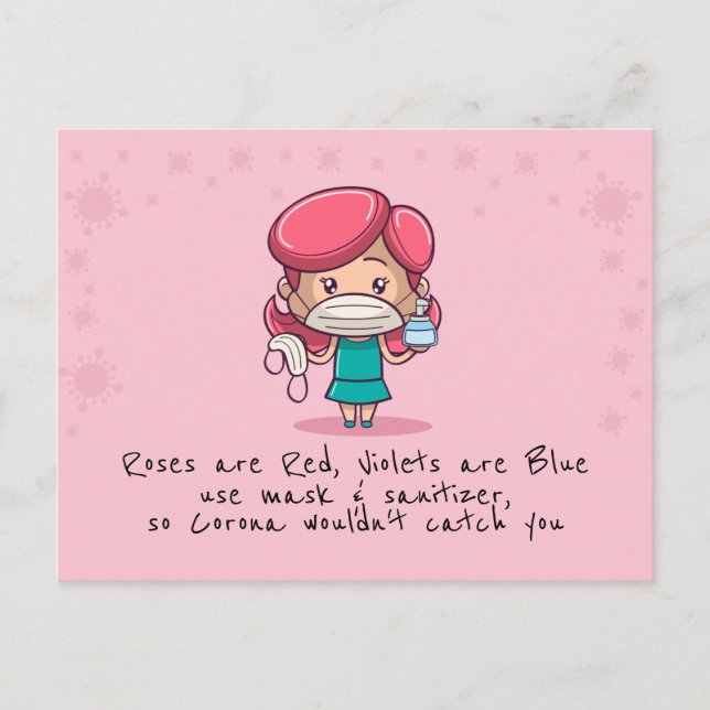 Cartão Postal PostCard de Dia de os namorados COVID engraçado (Frente)