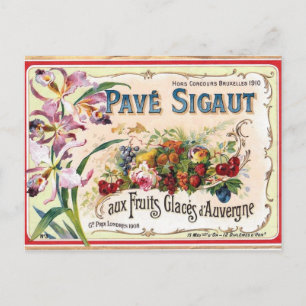 Cartão Postal PostCard de etiqueta francesa antiga