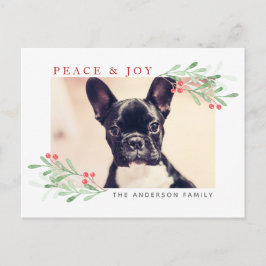 Cartão Postal PostCard de Natal de Paz e Joy