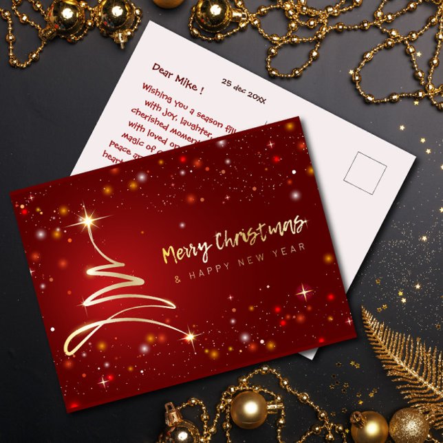 Cartão Postal PostCard de Natal moderno e brilhante (Criador carregado)