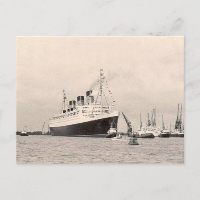 Cartão Postal PostCard de Viagem da Rainha RMS Mary Maiden (Frente)