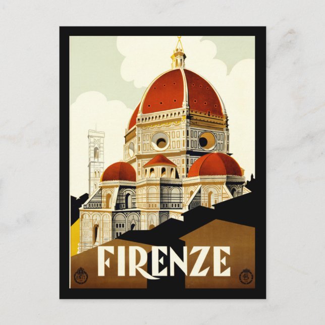 Cartão Postal Postcard Firenze Itália Impressão Saudações (Frente)