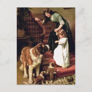 Cartão Postal Postcard: Good Night - with St. Bernard
