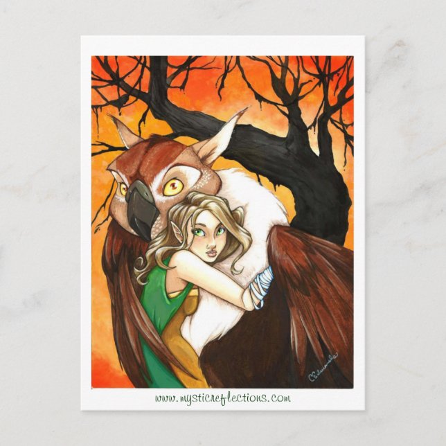 Cartão Postal PostCard Guardião do OwlReflectionsMystic (Frente)