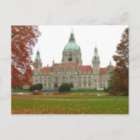 Postcard Hannover Neues Rathaus Herbst, Alemanha