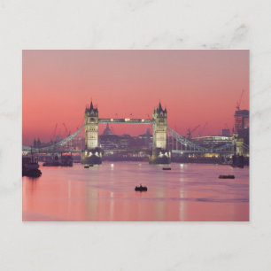 Cartão Postal Postcard London Tower Bridge (sunset), London, UK