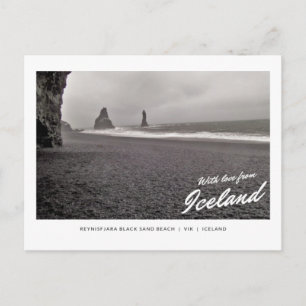 Cartão Postal Postcard of Reynisfjara black sand beach, Iceland