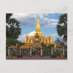 Cartão Postal Postcard Pha Than Luang stupa Vientiane Laos