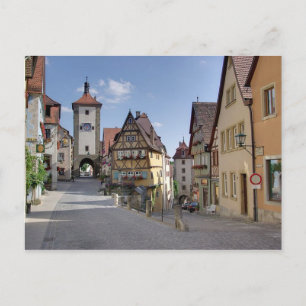 Cartão Postal Postcard Plönlein Place, Rothenburg, Alemanha