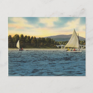 Cartão Postal Postcard Sail Barcos no lago Hamilton, Arkansas