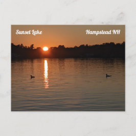 Cartão Postal Postcard Sunset Lake Loons no Sunset